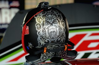 RIDGEWAY, VA - APRIL 06: The helmet of Dale Earnhardt Jr., driver of the #88 Diet Mountain Dew Chevrolet, sits on top of his car in the garage area during practice for the NASCAR Sprint Cup Series STP Gas Booster 500 on April 6, 2013 at Martinsville Speedway in Ridgeway, Virginia. (Photo by John Harrelson/Getty Images)