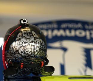 HOMESTEAD, FL - NOVEMBER 20: The helmet of Dale Earnhardt Jr., driver of the #88 Nationwide Chevrolet, sits on top of his car in the garage area during practice for the NASCAR Sprint Cup Series Ford EcoBoost 400 at Homestead-Miami Speedway on November 20, 2015 in Homestead, Florida. (Photo by Mike Ehrmann/Getty Images)