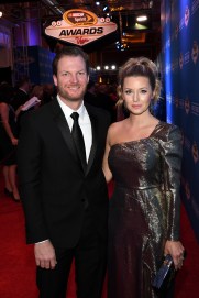 LAS VEGAS, NV - DECEMBER 02: NASCAR Sprint Cup Series driver Dale Earnhardt Jr. and his fiance Amy Reimann attend the 2016 NASCAR Sprint Cup Series Awards at Wynn Las Vegas on December 2, 2016 in Las Vegas, Nevada. (Photo by Ethan Miller/Getty Images)