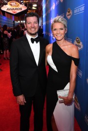LAS VEGAS, NV - DECEMBER 02: NASCAR Sprint Cup Series driver Martin Truex Jr. and his girlfriend Sherry Pollex attend the 2016 NASCAR Sprint Cup Series Awards at Wynn Las Vegas on December 2, 2016 in Las Vegas, Nevada. (Photo by Ethan Miller/Getty Images)