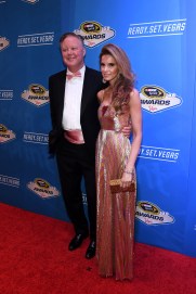 LAS VEGAS, NV - DECEMBER 02: NASCAR Chairman and Chief Executive Officer Brian France and his wife Amy attend the 2016 NASCAR Sprint Cup Series Awards at Wynn Las Vegas on December 2, 2016 in Las Vegas, Nevada. (Photo by Ethan Miller/Getty Images)