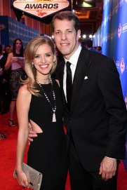 LAS VEGAS, NV - DECEMBER 02: NASCAR Sprint Cup Series driver Brad Keselowski and his girlfriend Paige White attend the 2016 NASCAR Sprint Cup Series Awards at Wynn Las Vegas on December 2, 2016 in Las Vegas, Nevada. (Photo by Ethan Miller/Getty Images)