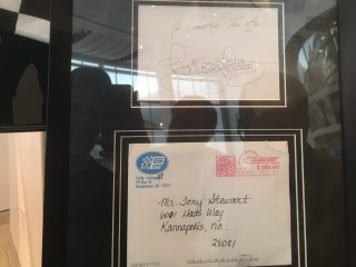 A note sent to Tony Stewart by Richard Petty after his 2011 title. It simply reads "4 more to go."